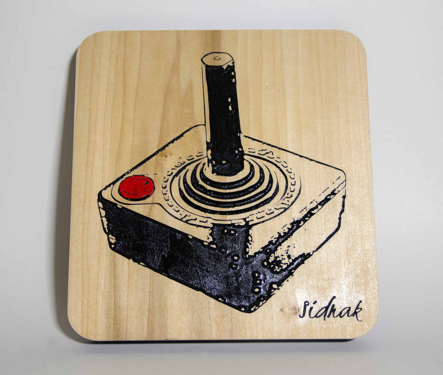 Wood Cut Atari Controller Wall Art