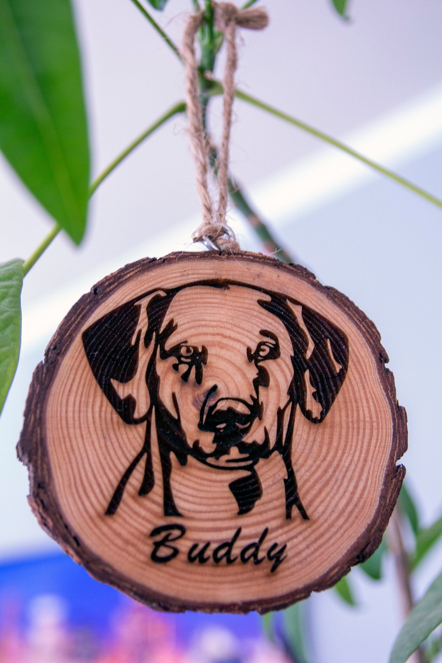 Personalized Wood Slice Pet Christmas Ornament