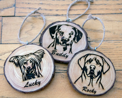 Personalized Wood Slice Pet Christmas Ornament